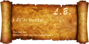 Léh Betta névjegykártya